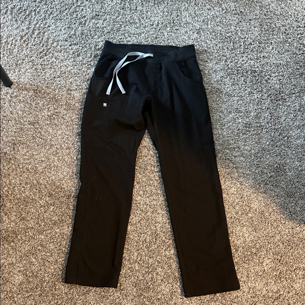 Figs Black Scrubs with Drawstring
